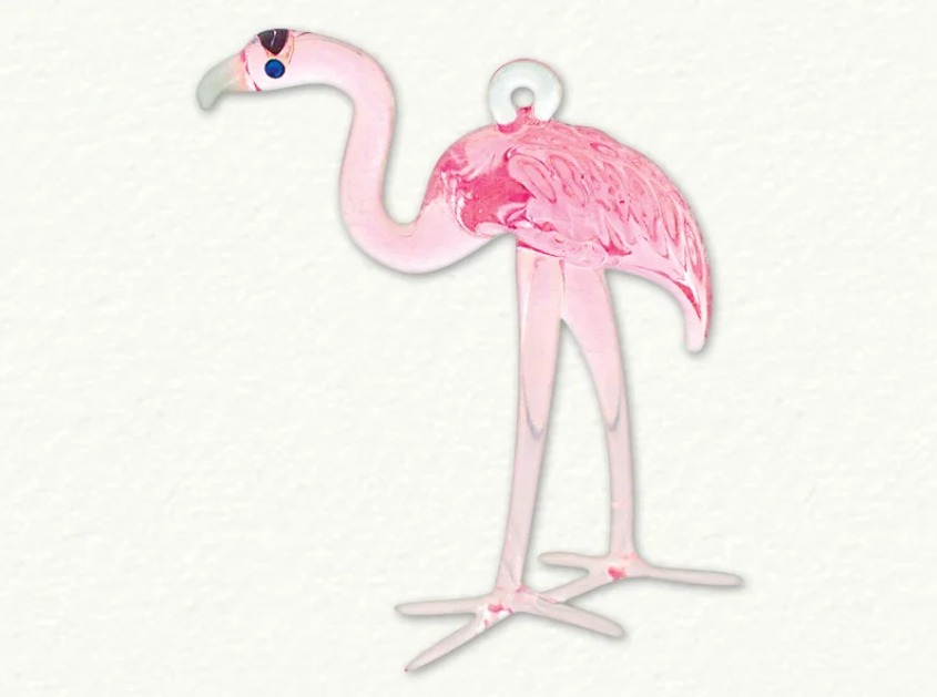 Elegant Pink Glass Flamingo