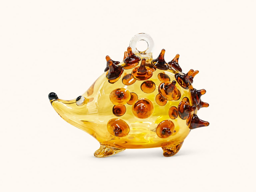 Handcrafted Golden Glass Hedgehog